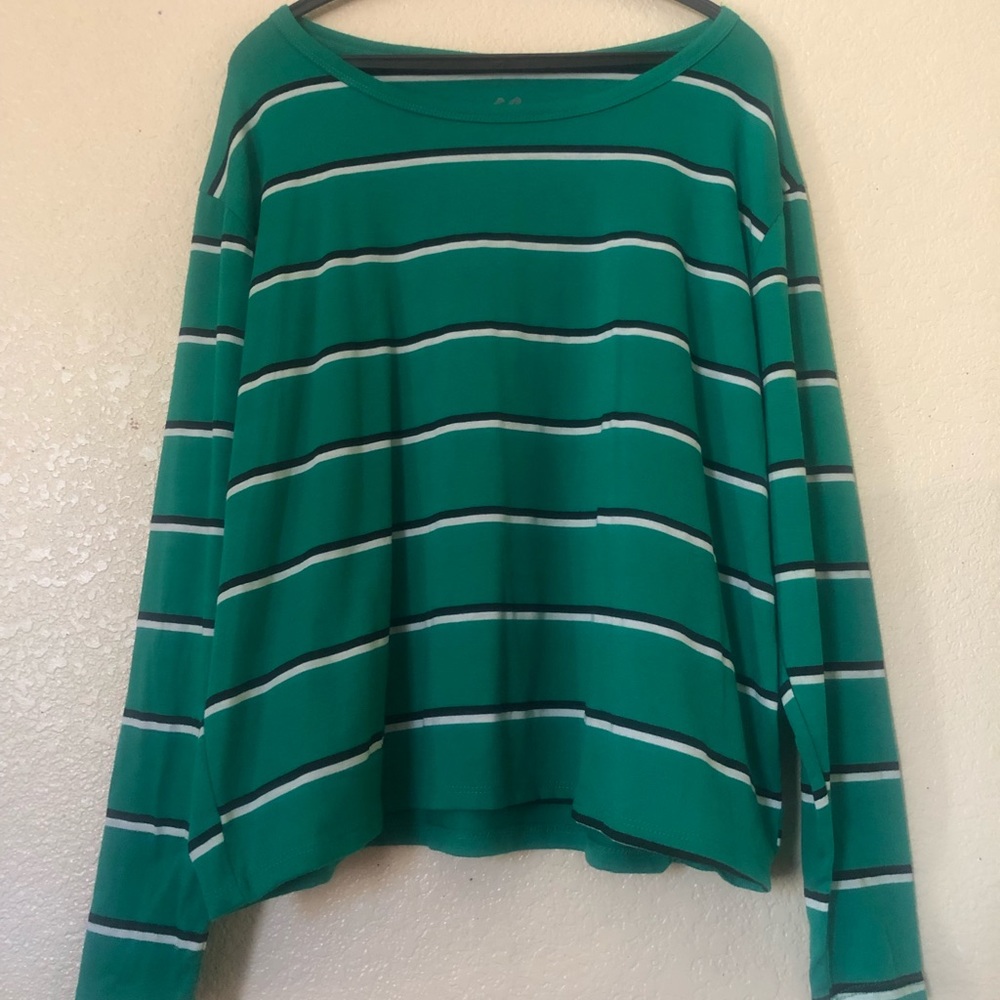 Charlotte Russe 3X Striped Long Sleeve Tee